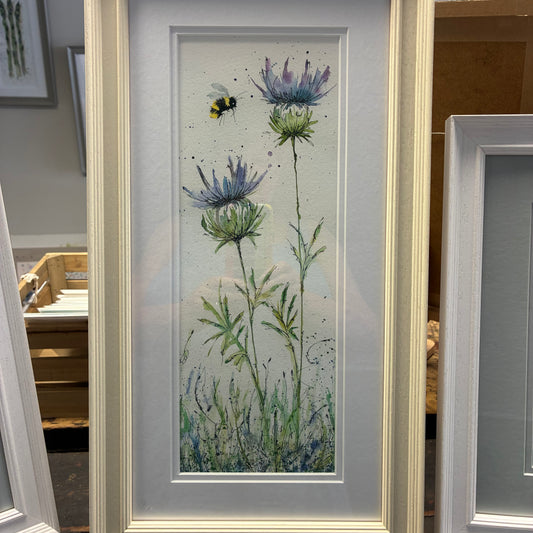 Framed Thistle and Bee
